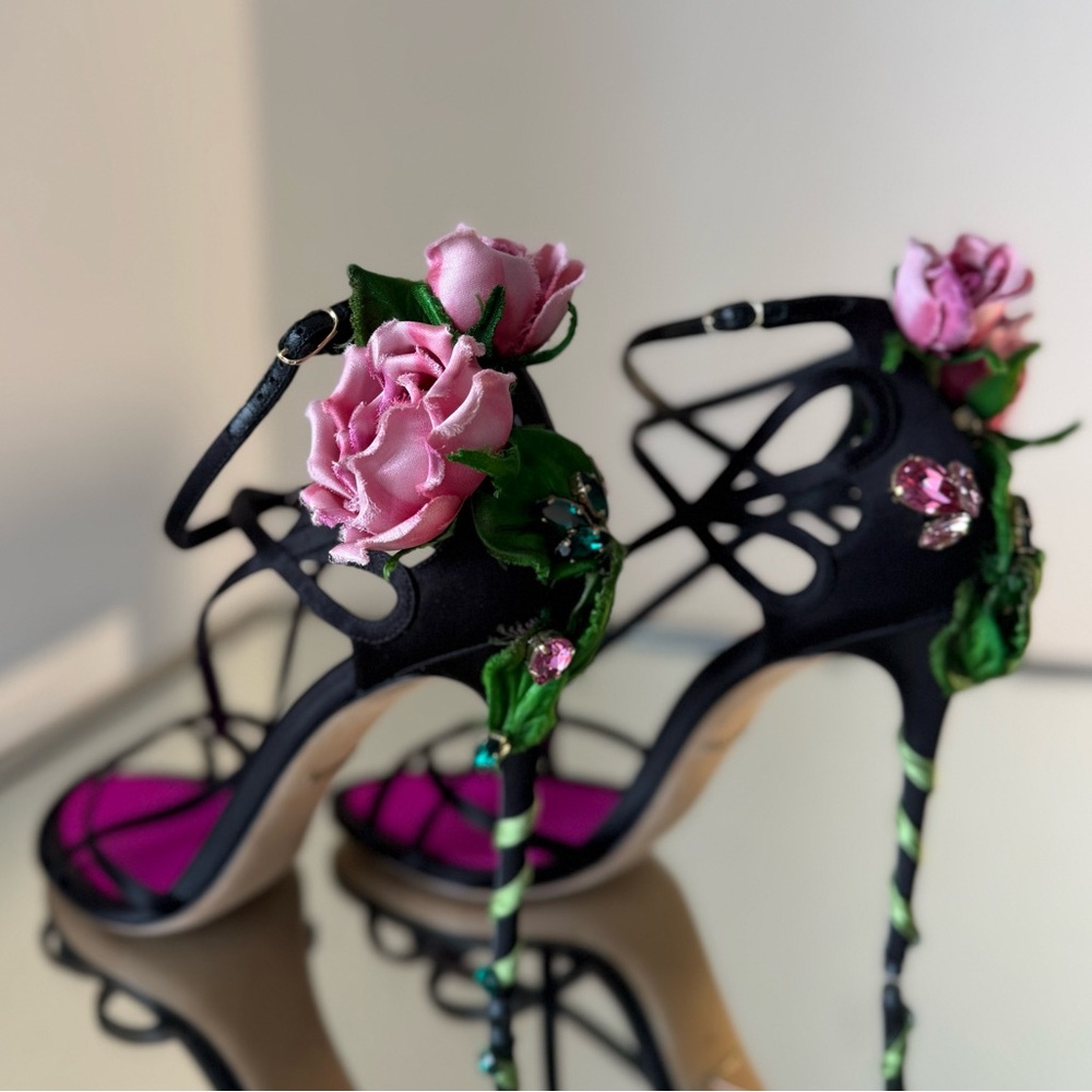 New DOLCE & GABBANA Rose Keira Sandals 40 - Picture 9 of 13